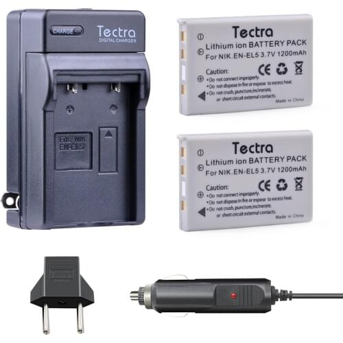 2Pcs EN-EL5 EN EL5 Camera Battery AKKU +Digital Charger+Car Plug for Nikon MH-61 P100 P4 P500 P510 P5000 P5100 P6000 P80 P90