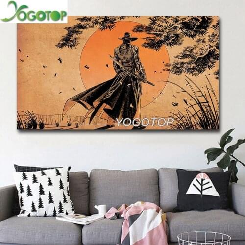 Large Size Animation Japanese samurai 5D Diy Diamond Painting Full Drill mosaic Diamond Embroidery Handicraft Wall Art YY1910