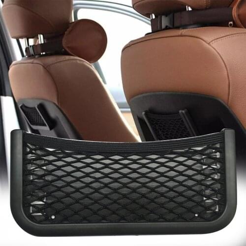Car Storage Net Pocket Fixed With Screws Large Capacity Car Seat Back Net Bag Mobile Phone Storage Bag Visor Net Bag Useful