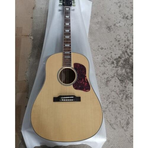 Free shipping solid spruce guitar custom non-cut 160e acoustic guitar natural lennon style guitar