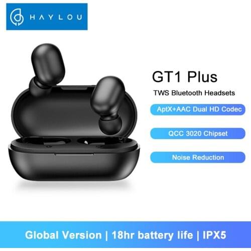 Haylou GT1 Plus Bluetooth Wireless Headphones Touch Countrl DSP Noise Cancelling QCC 3020 Chip IPX5 Sport Waterproof Earphones