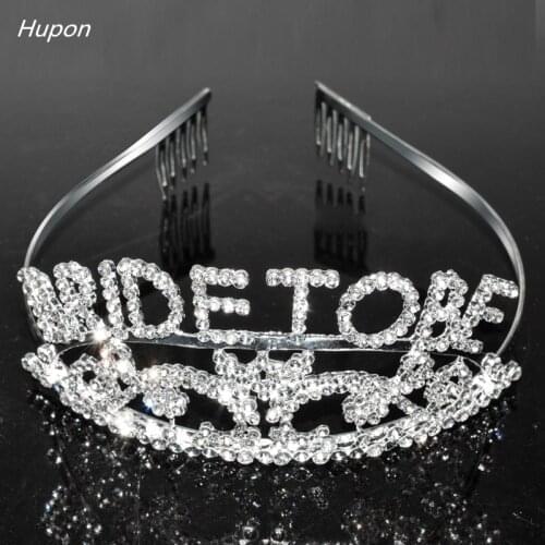 Glitter Bride to Be Crown for Girl Hen Bachelorette Party Wedding Bridal Shower Supplies Rhinestone Tiara Crown Hair Accessories