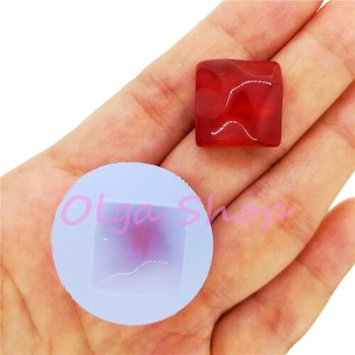 BYL386 16.0mm Square Water Ripple Silicone Mold Earrings Ring Making Resin Art OVEN SAFE Fondant Decorating Candy Chocolate DIY