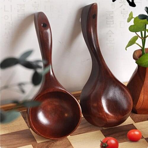 Eating Tableware Wooden Spoon Net Red Water Scoop Japanese Style Rice Spoon Household Long Handle Rice Spoon Kitchen Accessories