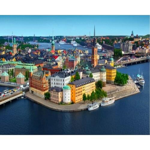 Seaside City Scenery Backdrop Baby Shower Party Birthday Room Decor Photo Booth Studio Prop