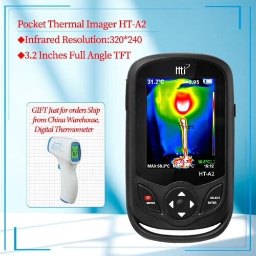 HT-A2 TFT Display Screen Thermal Infrared Imager Camera Detector Temperature Meter Measuring Tools 100-240V 640*480 HT-A1