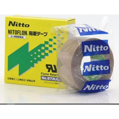 No.973UL-S NITTO-NITOFLON 0.13MM*25MM*10M Adhesive tape coated with single surface silicone adhesive on Fluoroplastic Film.PTFE