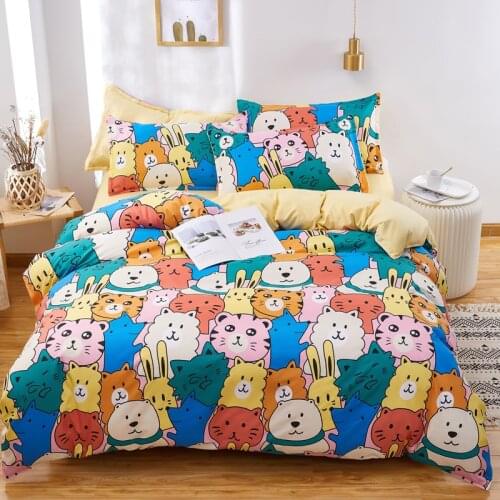 Cartoon Animal Bedding Set, 220x240 Duvet Cover Pillowcase 3pcs ,135x200 Child Quilt Cover Single Double Queen King Bed Sets