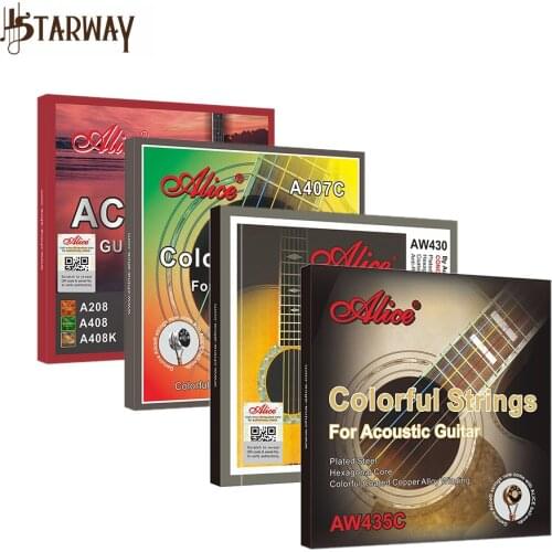 Alice Genuine 6pcs Acoustic Guitar Strings Set with antirust coating Alloy Strings For beginner，Concert Guitar Accessories