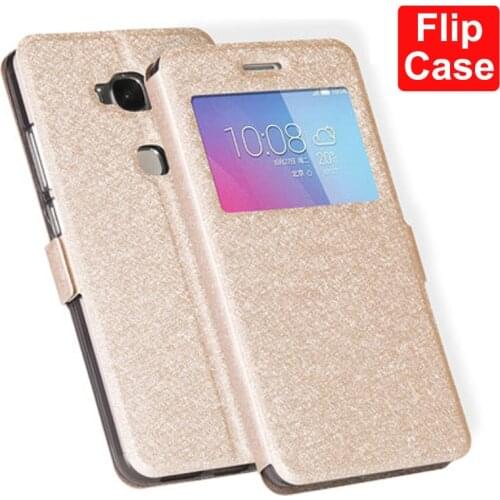 Front Window Leather Filp Case For Huawei Honor 5X phone cover Honor5X 5.5" back cases For Huawei Honor 5 X bumper fundas coque