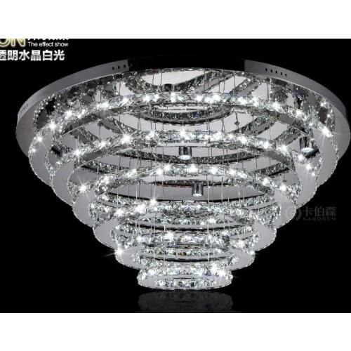 Living room lamp atmosphere round simple modern atmospheric ceiling lamp led crystal lamp double stair headlight led fixture led