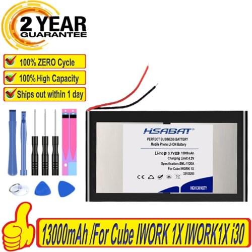 Top Brand 100% New 13000mAh Tablet Battery for Cube IWORK 1X IWORK1X i30 Batteries + free tools