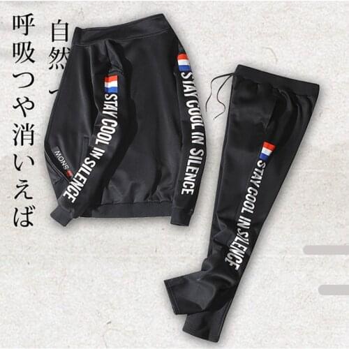 M-9XL 2021 Mens Tracksuit Set Two Piece Tracksuit Sports Wear Fashion Colorblock Jogging Suit Autumn Men Outfits Gym CLothes Men