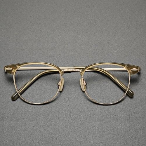 Pure titanium glasses frame men retro optical eyewear square Myopia Presbyopia Prescription JANPAN woman eyeglasses