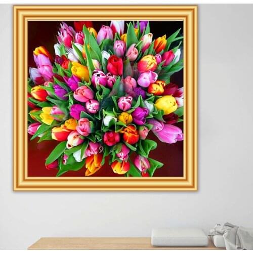New Arrival 5D DIY Diamond Painting Flowers Rose Cross Stitch Kit Full Drill Embroidery Mosaic Art Picture of Rhinestones Gift