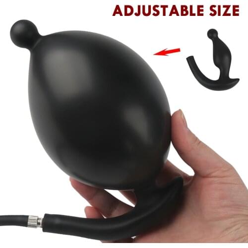 Inflatable Super Large Silicone Anus Dilator Expandable Anal Plug Dildo Pump Women Butt Vagina Stimulate Prostate Massage Sextoy