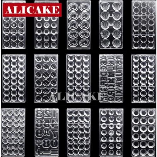 Chocolate Bar Mold Polycarbonate Tray Thick Form for Chocolate Cake Sphere Mould Baking Pastry Bakery Tools Drop Shipping
