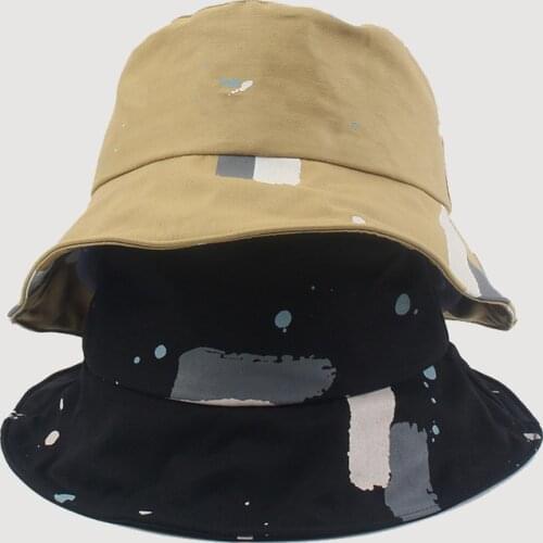 New Spring Summer Bucket Hat Women Graffiti Cotton Fisherman Fishing Hats Sun Protector Bucket cap Foldable Sun Hats Unisex