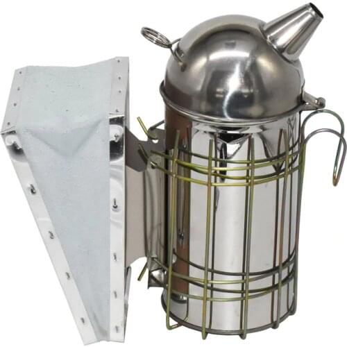 Beekeeping Smoker Stainless Steel Equipment Hive Box Tool Supplies For Beehive Bee Manual Smoke Maker With Hanging Hook Tools