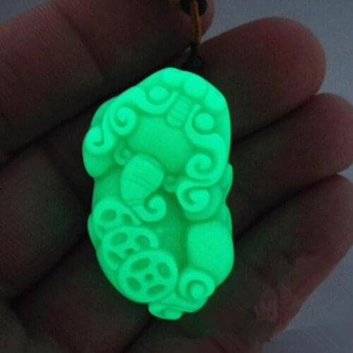 Natural Boutique Beast Fluorescent Pendant Necklace Glowing jade Pendant for men women