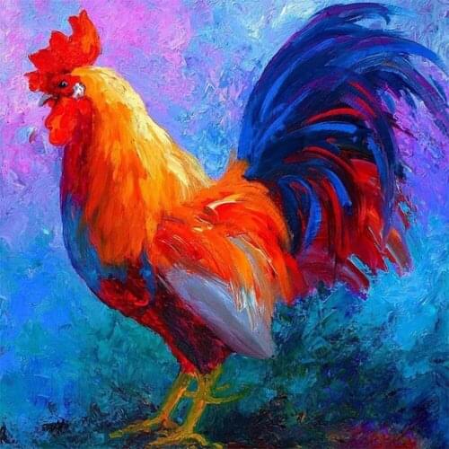 Full Square/round Diamond 5D DIY Diamond Painting Coloured Cock Embroidery Cross Stitch Rhinestone Mosaic Home Decor