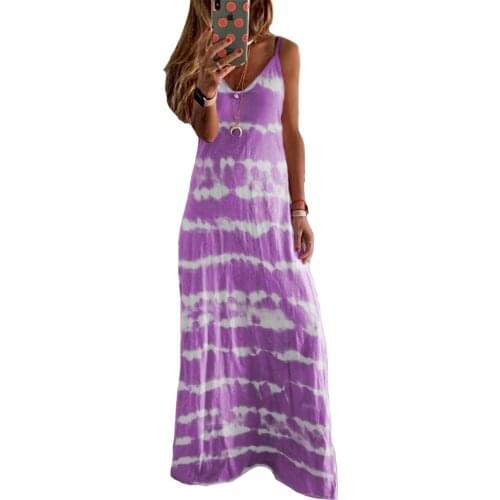 Casual Women Dress Plus Size 5XL V-collar Strap Dress Summer New Cotton Blended Loose Dress Ladies Comfortable Long Dresses