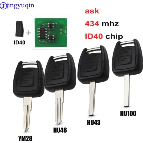 Jingyuqin 5ps 2B DELPHI Remote Key FOB ID40 Chip For Vauxhall Opel Astra Vectra Zafira ASK 433.92MHz Uncut HU43/HU100/YM28/HU46
