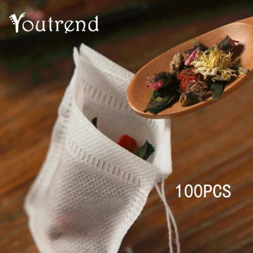100pcs 5*7cm Empty Tea Bag Green Tea Infuser Food Grade Filter Accessories Flower Tea Strainers Paper Bags
