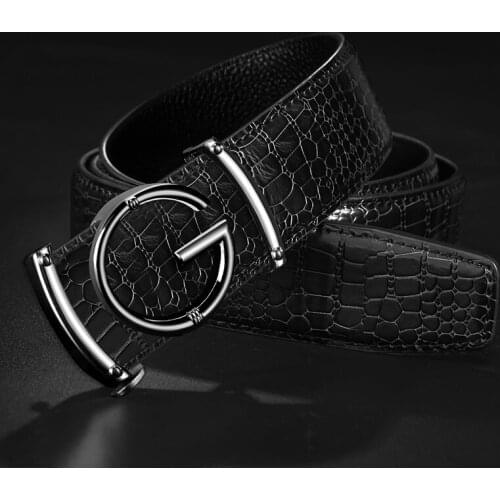 High quality designer belts men genuine leather fashion G Letter luxury brand casual Automatic Toothless Buckle ceinture homme