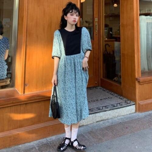 Bubble Sleeve Dress Womens Shoulder Belt A-line Casual Plaid Printing Sexy Womens Slim Dress Elegant Fashion Chic Party