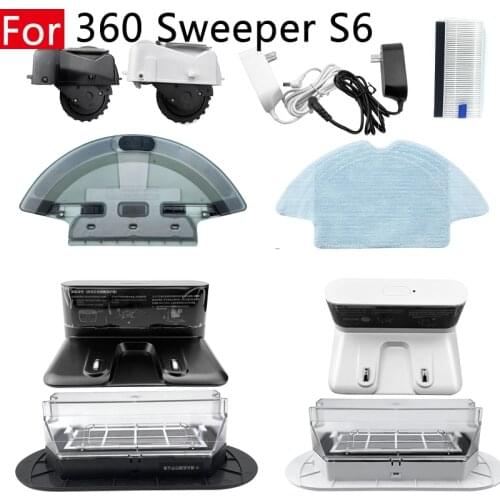 Replacement Sweeper Home Accessories Mop Rag Water Tank Dust Box Charging Pile Adapter Left Right Wheels For 360 S6 Spare Parts