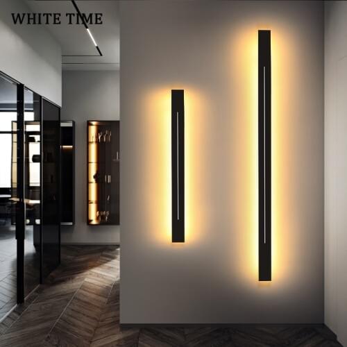 L120cm Modern Led Wall Lamp For Living room Corridor Aisle Staircase Bedroom Home Decor Black&Gold Finished Wall Light Aluminum