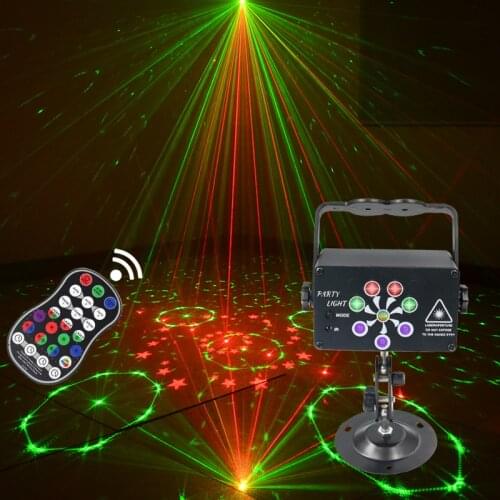 LED Disco Light Voice Control Music UV Laser Projector LED DJ Stage Light For Wedding Party KTV Bar