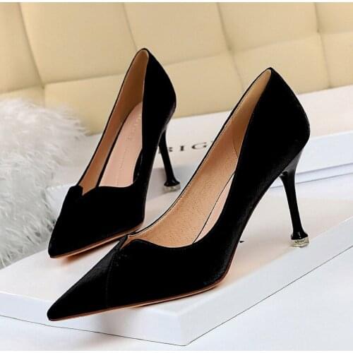 BIGTREE Shoes High Heels 9 Cm Woman Pumps Occupation OL Office Shoes Women High Heels PU Heeled Shoes Fashion Party Shoes Female