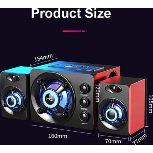 USB Wired Fashion Desktop Computer Speaker For Computer Speaker Stereo Music Player Subwoofer Sound Box For PC Bluetooth Speaker
