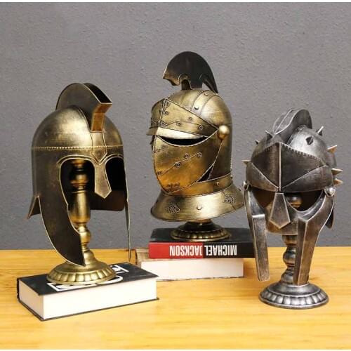 Vintage medieval warrior helmet decoration decoration home bar restaurant cafe clothing store wall decoration