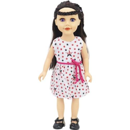 Five Pointed Star Skirt With White Background Fit 18 Inch American&43cm Baby New Born Doll Clothes Accessories Girls' Toys