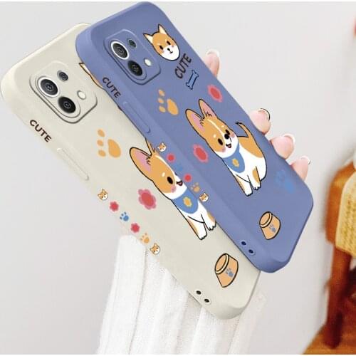 Pet Dog Lens Protection Case For Xiaomi Mi 11 11i 10T 9T Soft Liquid Silicone Phone Cover For 10 10S 9 8 Poco F2 X2 F3 Pro Case