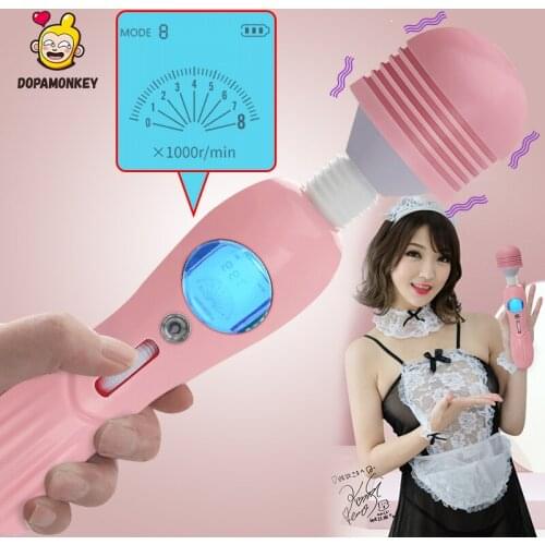 LCD AV Magic Wand Vibrator for Women Clitoris Stimulator USB Charge Body Massager G-Spot Female Climax Masturbation Sex Toys