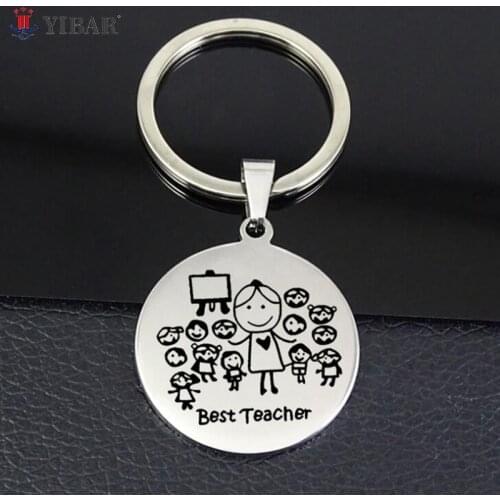 1pcs Stainless Steel Keychain Teacher Thanksgiving Gift TeacherS Day Teacher Jewelry Student Send Teacher Gift