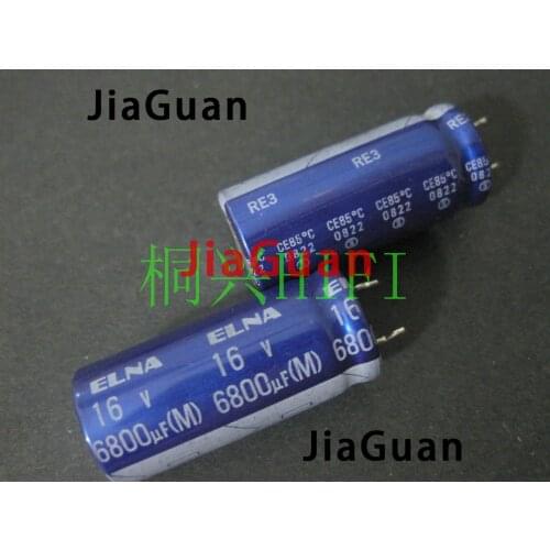 10pcs NEW ELNA RE3 16V6800UF 16X35MM audio electrolytic capacitor 6800uF/16V blue robe re3 6800UF 16V