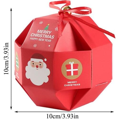 10pcs/Bag Candy Paper Boxes Christmas Candy Bag Carrier Bags Colorful Cute Xmas Tree Packaging Box New Year 2021 Kids Candy Bag