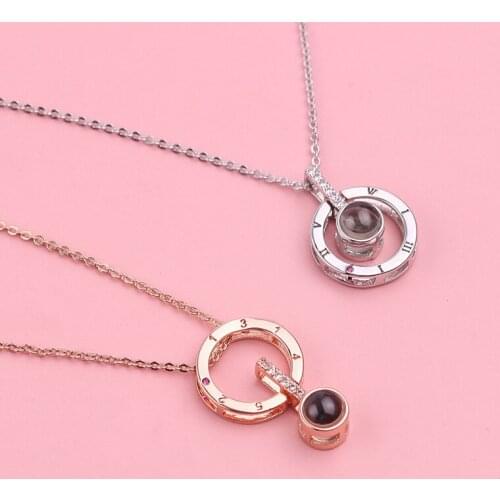 2019 Best Couple Gifts Letter Necklace 100 Languages I Love You Projection Pendant Necklace Women Jewelry