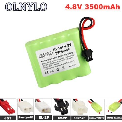 4.8V 3500mah rechargeable NI-MH AA battery pack For RC toys Tanks robots cars trains robots model accessory 4.8V 3000mAh battery