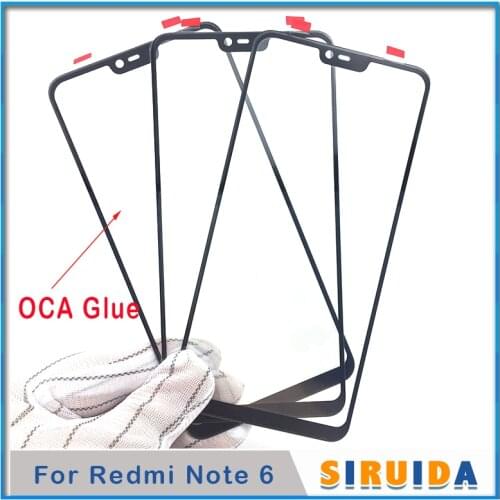 5pcs Original Outer Glass Lens with OCA glue film For Xiaomi Redmi Red mi 5 5plus Note 6 7 LCD Touch Screen Panel