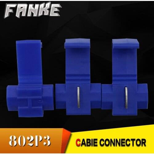 500 pcs Wire terminals 802P3 quick wiring connector cable clamp AWG 18-14 blue color