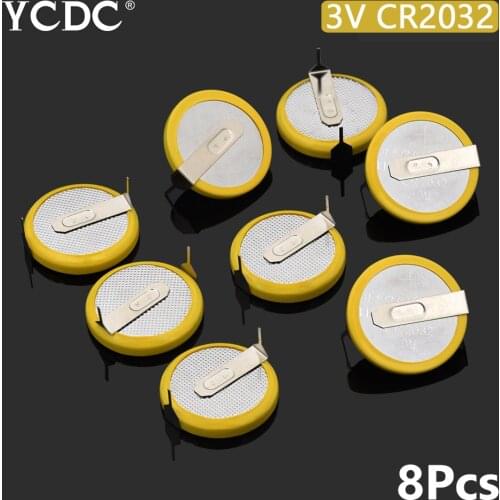 8Pcs 3V Soldered 2 Pins CR2032 Battery For Board Remote Control Game Toy