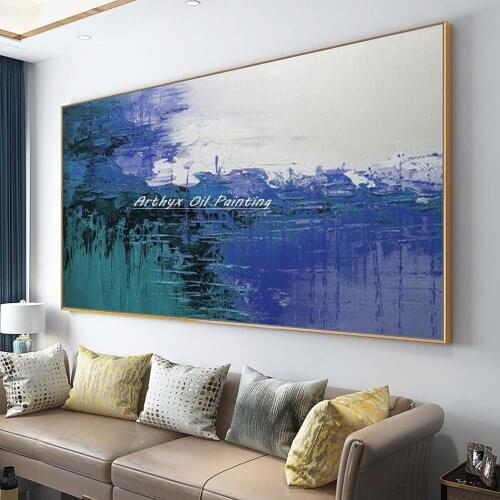Arthyx Handpainted Abstract Oil Painting On Canvas Handmade Large Modern Wall Art Picture For Living Room Home Office Decoration
