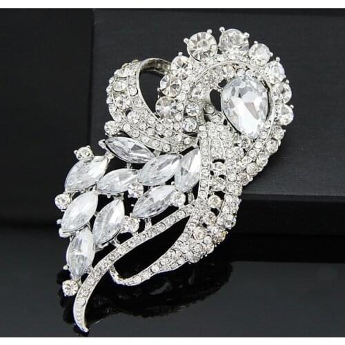 Vintage retro style brooch Pin Big Crystal Diamante brooches Fashion Accessories Wedding Bridal Party Bouquet Jewelry AE066