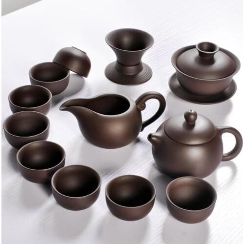Kung Fu tea set the old purple clay pot authentic cup teapot set beauty